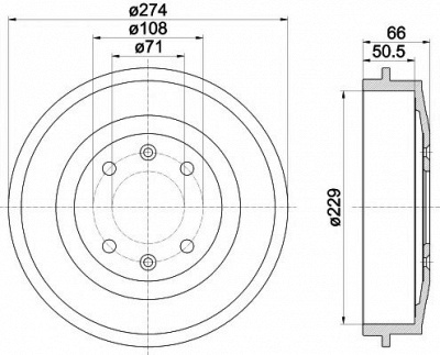 HELLA PAGID 8dt355301231 -  Тормозной барабан